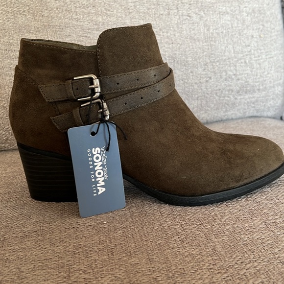 NWT Sonoma Ankle Boots Olive Green - Picture 5 of 10